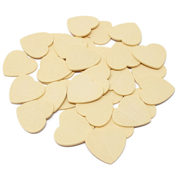 28mm Wooden Craft Coloured Hearts
