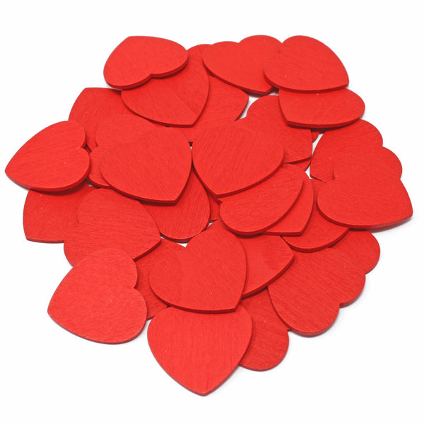 28mm Wooden Craft Coloured Hearts
