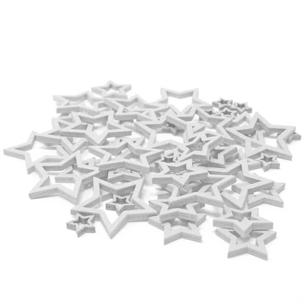 50 Mixed Size Cut Out Christmas Wood Stars