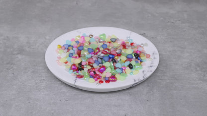 Mini Resin Mixed Size Heart Half Pearls (Pack of 500 Approx)