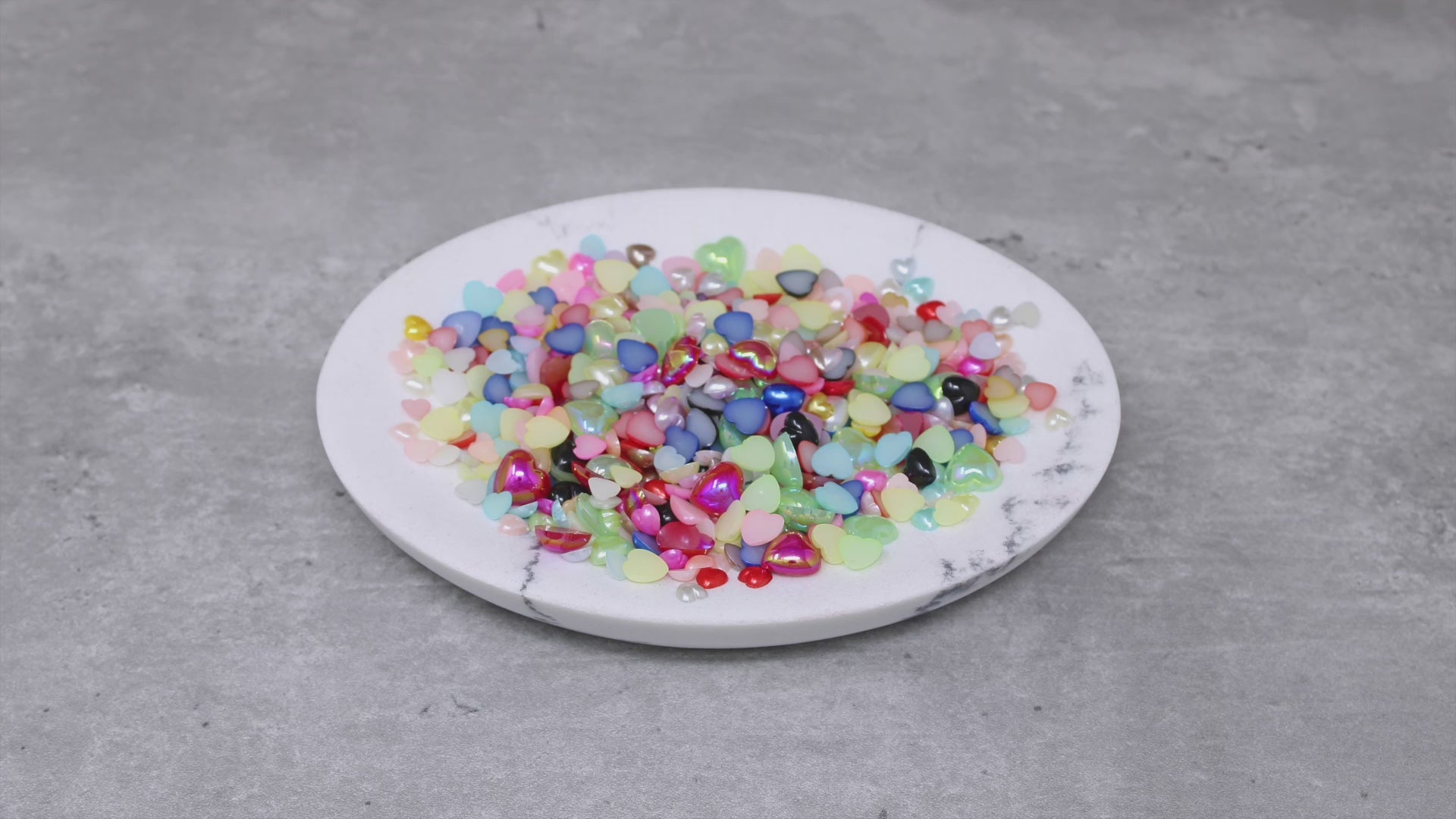 Mini Resin Mixed Size Heart Half Pearls (Pack of 500 Approx)