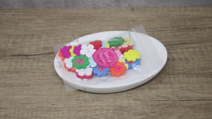 Flowers 40 Mixed Bright Flower & Butterfly Buttons