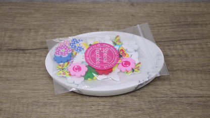 Flower & Butterfly 40 Mixed Bright Flower & Butterfly Buttons