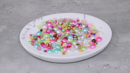 Mini Resin Mixed Size Half Pearls (Pack of 500 Approx)