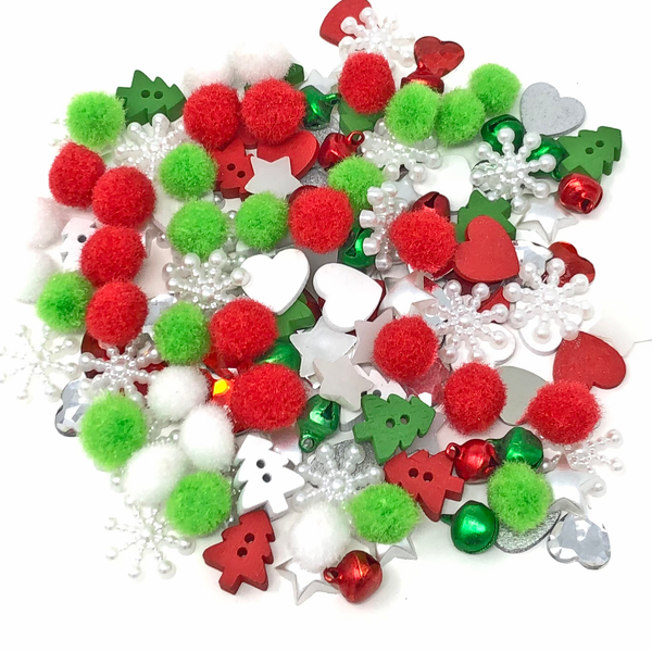 Christmas Mix Resins, Buttons and Flatbacks
