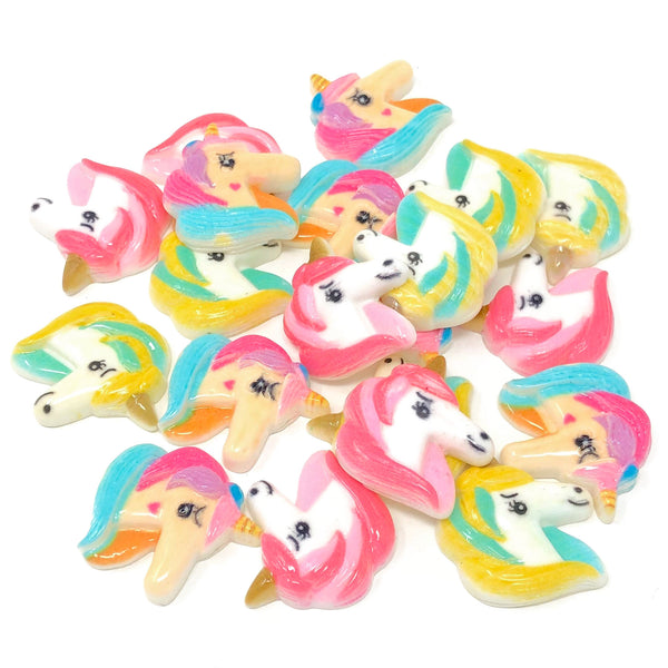 20 Mix Unicorn Resin Flatbacks - 9 Styles