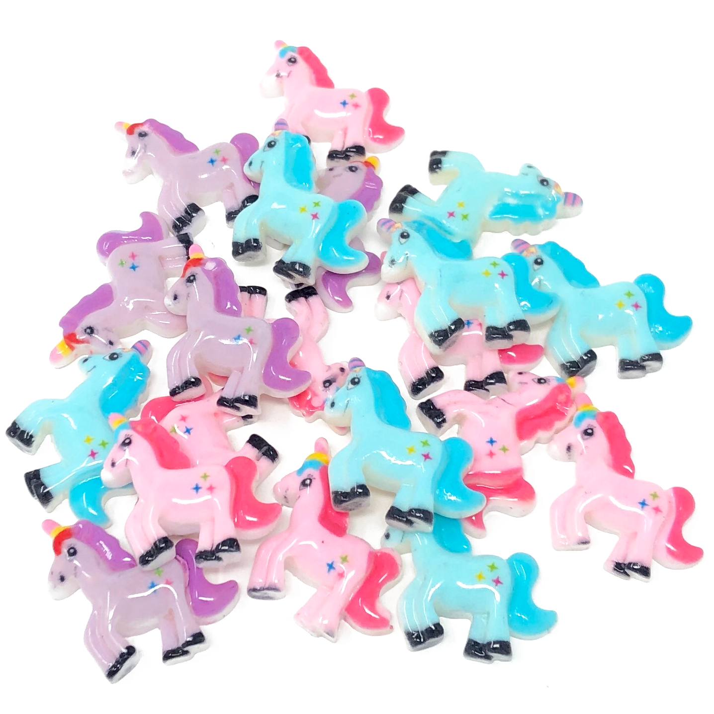20 Mix Unicorn Resin Flatbacks - 9 Styles