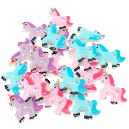 20 Mix Unicorn Resin Flatbacks - 9 Styles