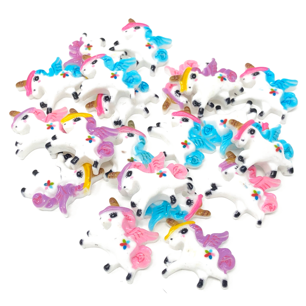 20 Mix Unicorn Resin Flatbacks - 9 Styles
