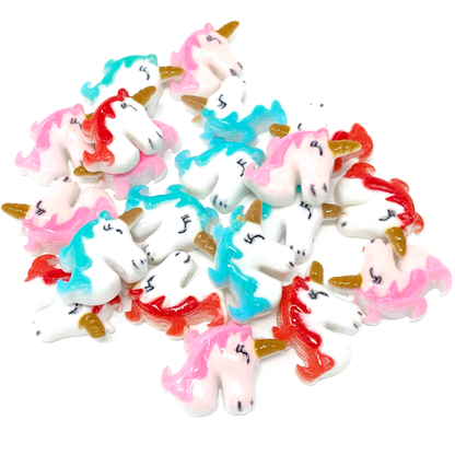 20 Mix Unicorn Resin Flatbacks - 9 Styles