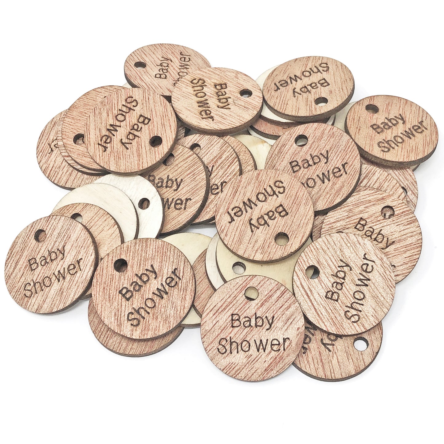 25mm Wooden Craft Round Tags