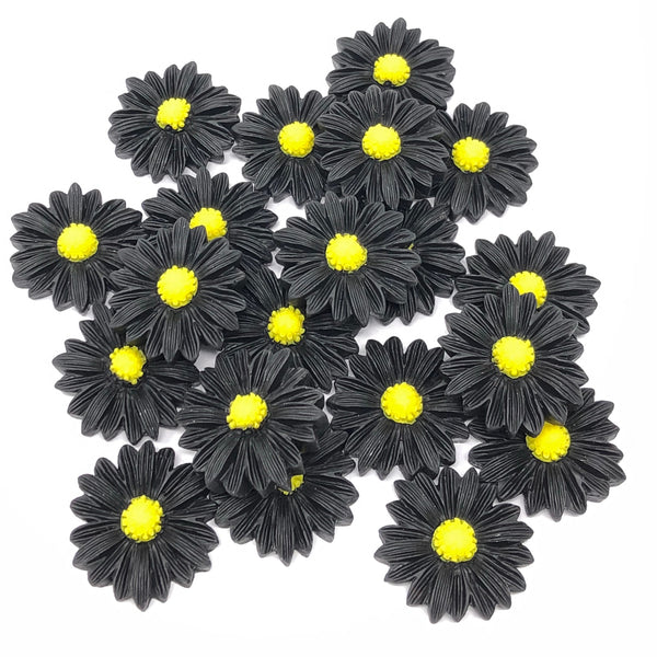 22mm Resin Daisy Flatbacks - Pack of 20