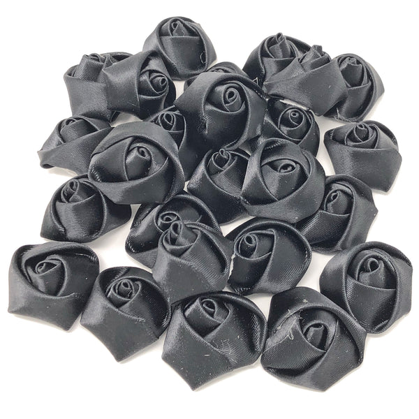 25mm Felt Flatback Ribbon Roses
