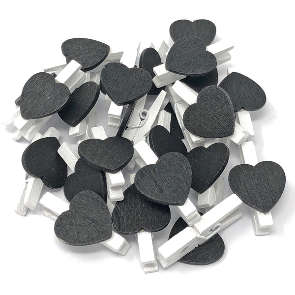 30mm White Pegs with 18mm Coloured Hearts