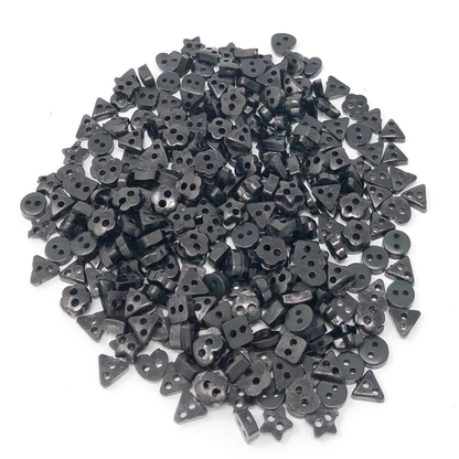 Black 6mm Mixed Shape Multicoloured Resin Buttons - Pack of 300