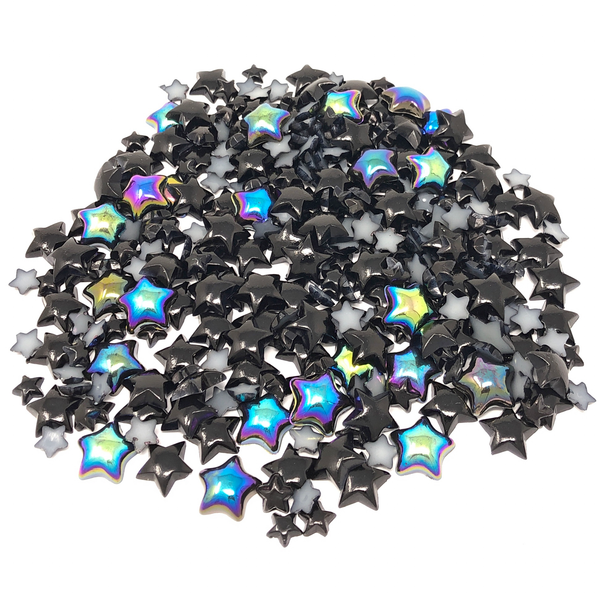 Mini Resin Mixed Size Star Half Pearls (Pack of 500 Approx)