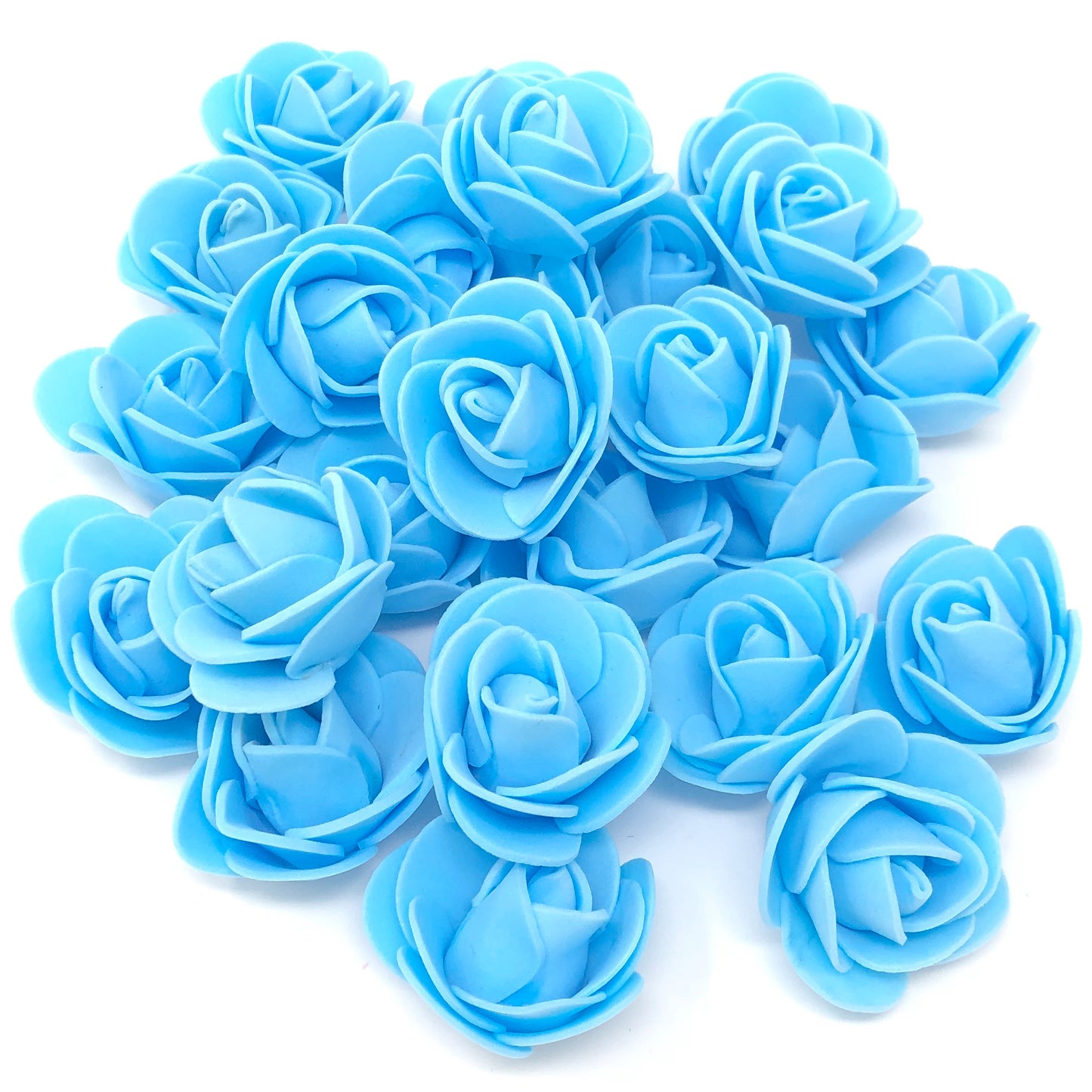 Blue 30mm Foam Rose Flowers