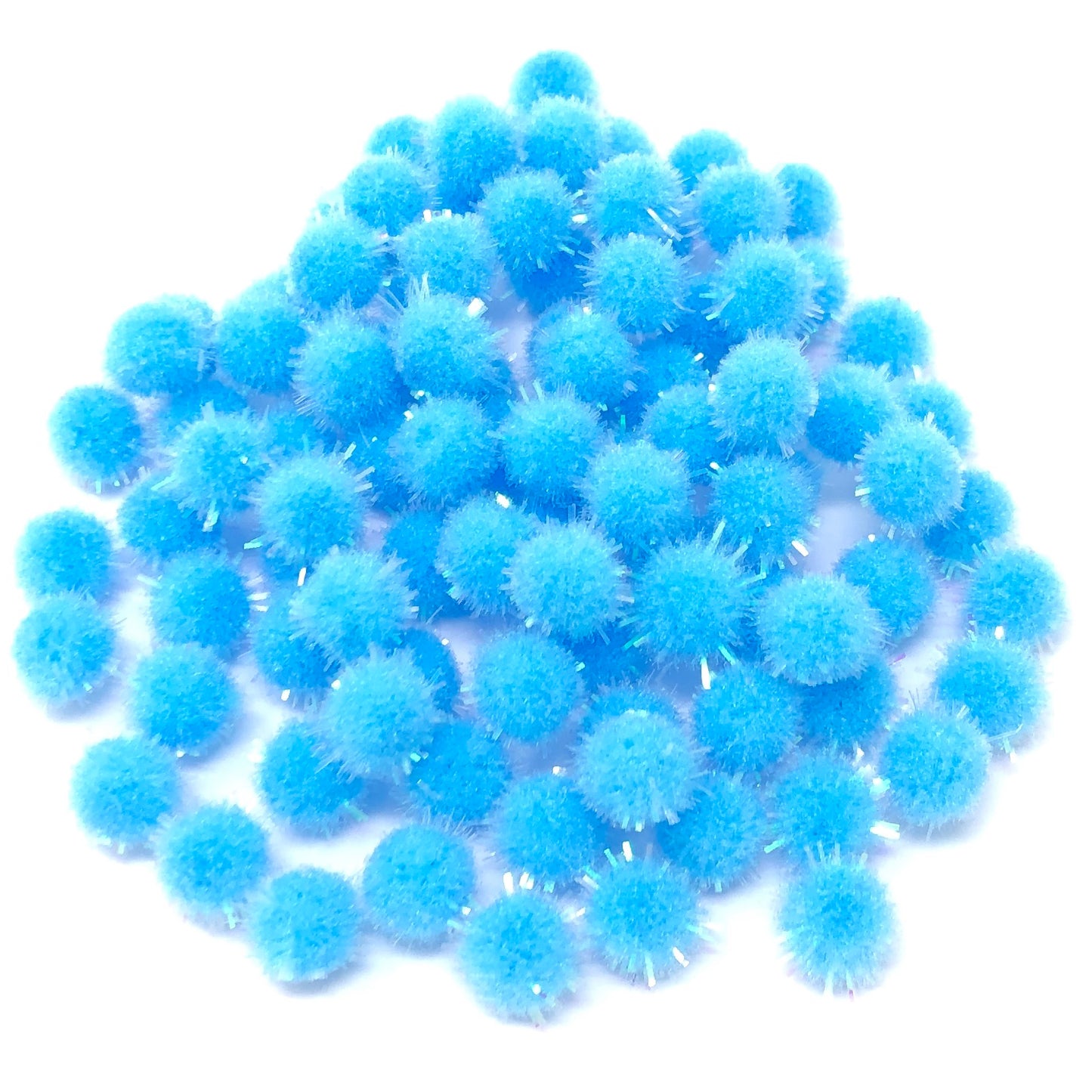 Blue 8mm Mini Glitter Pom Poms