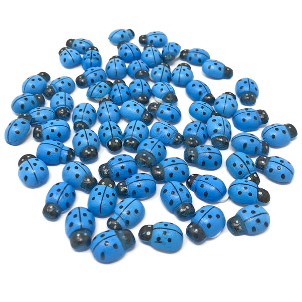 Mini 9x12mm Ladybirds Self Adhesive Wooden Ladybug Wood Toppers