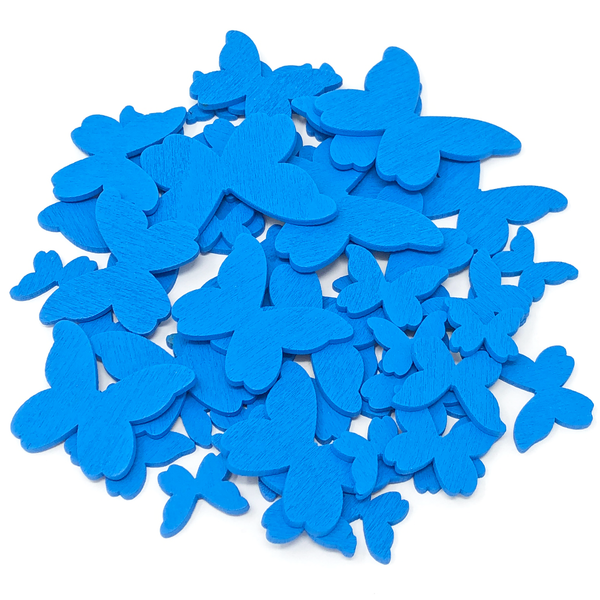 50 Mixed Size Wood Butterflies