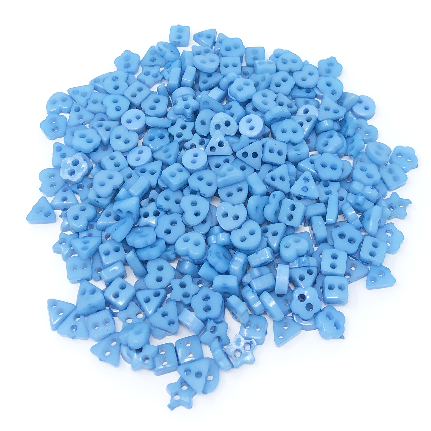 Blue 6mm Mixed Shape Multicoloured Resin Buttons - Pack of 300