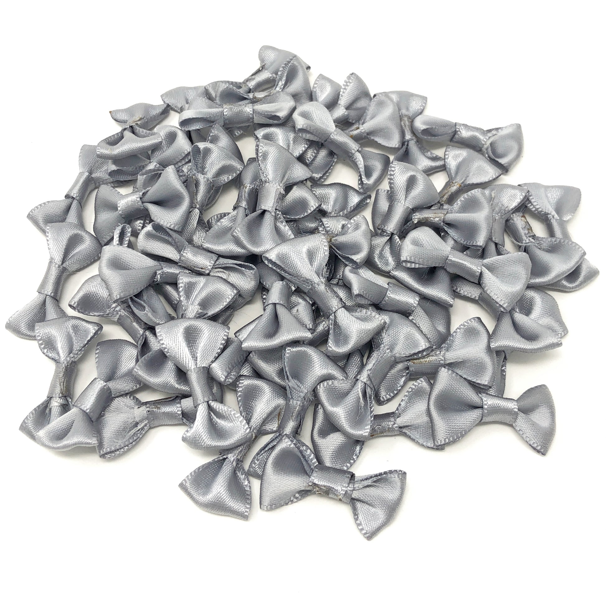Grey 30mm Satin Ribbon Bows