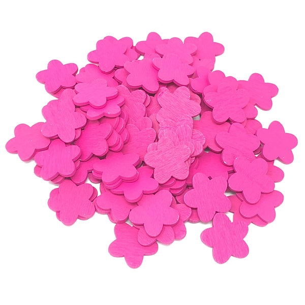 18mm Wooden Craft Coloured Flowers