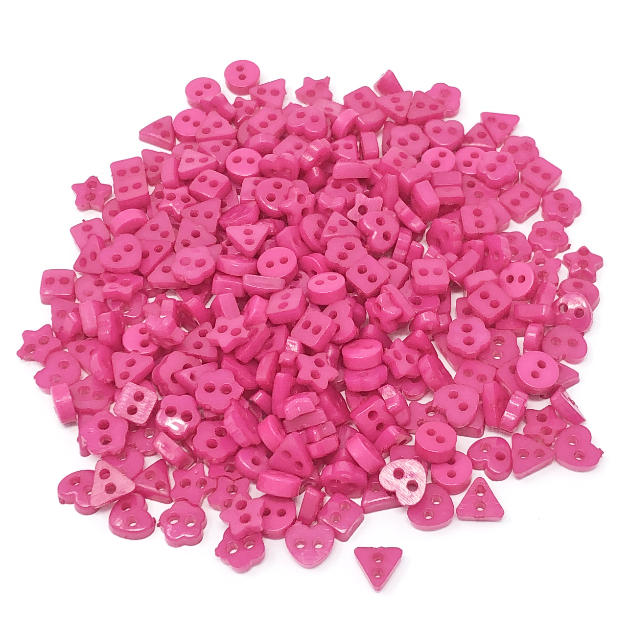 Bright Pink 6mm Mixed Shape Multicoloured Resin Buttons - Pack of 300