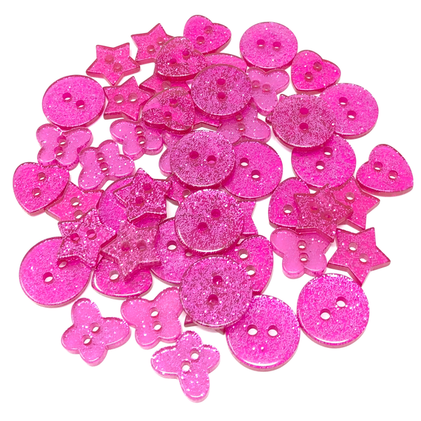 50 Mix Glitter Mix Shape 13mm Resin Buttons