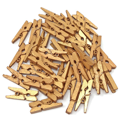 Bronze 25mm Mini Coloured Wooden Clothes Pegs
