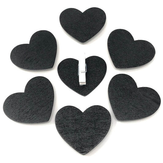 Mini Wooden Chalkboard Heart Pegs for Wedding Table Names
