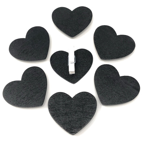 Mini Wooden Chalkboard Heart Pegs for Wedding Table Names