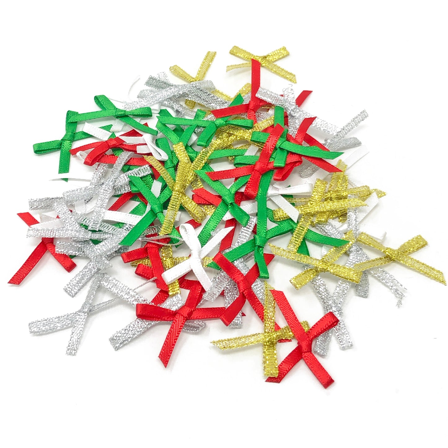 Christmas Mix 3mm 30x20mm Christmas Ribbon Bows - Pack of 75