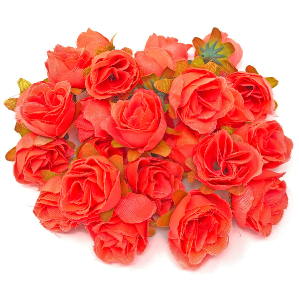 25mm Synthetic Rose Bud Flowers (Faux Silk) - Mini Rose Buds
