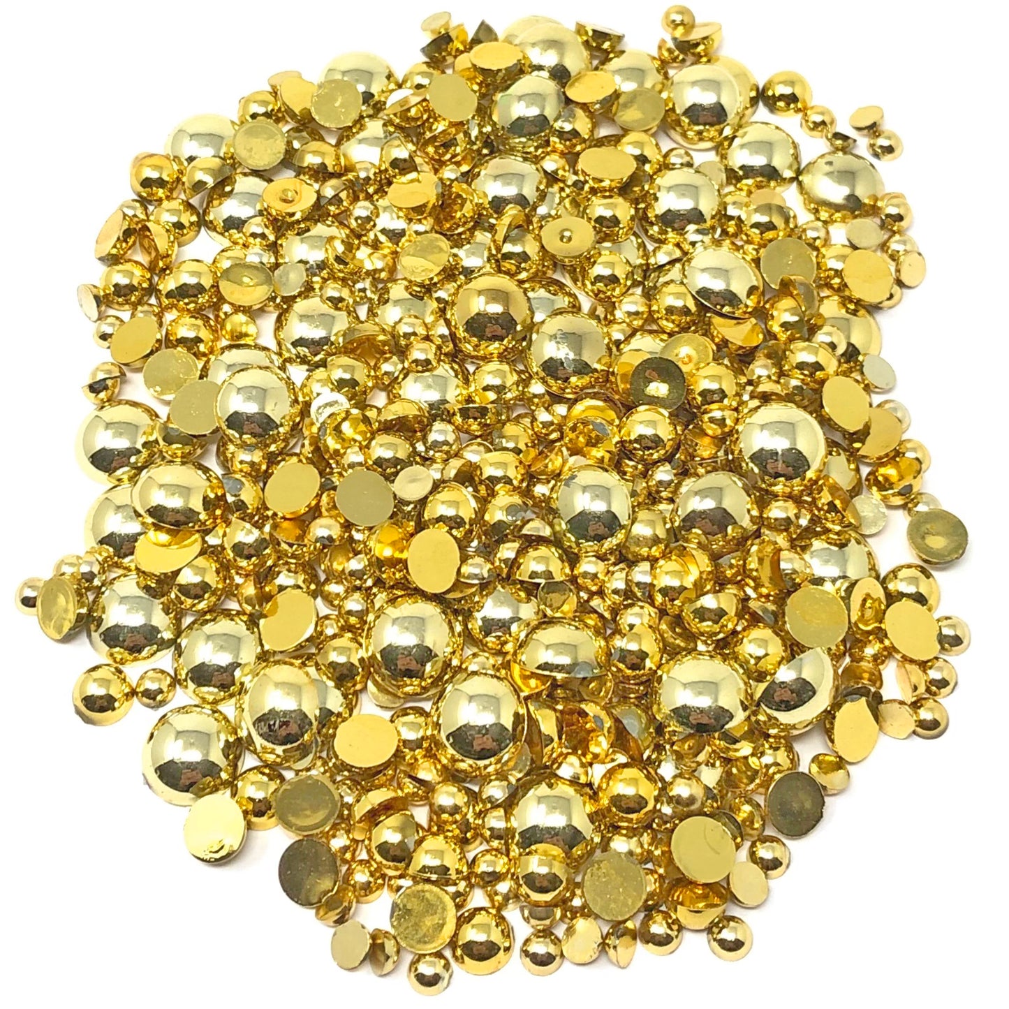 Gold Mini Resin Mixed Size Half Pearls (Pack of 500 Approx)
