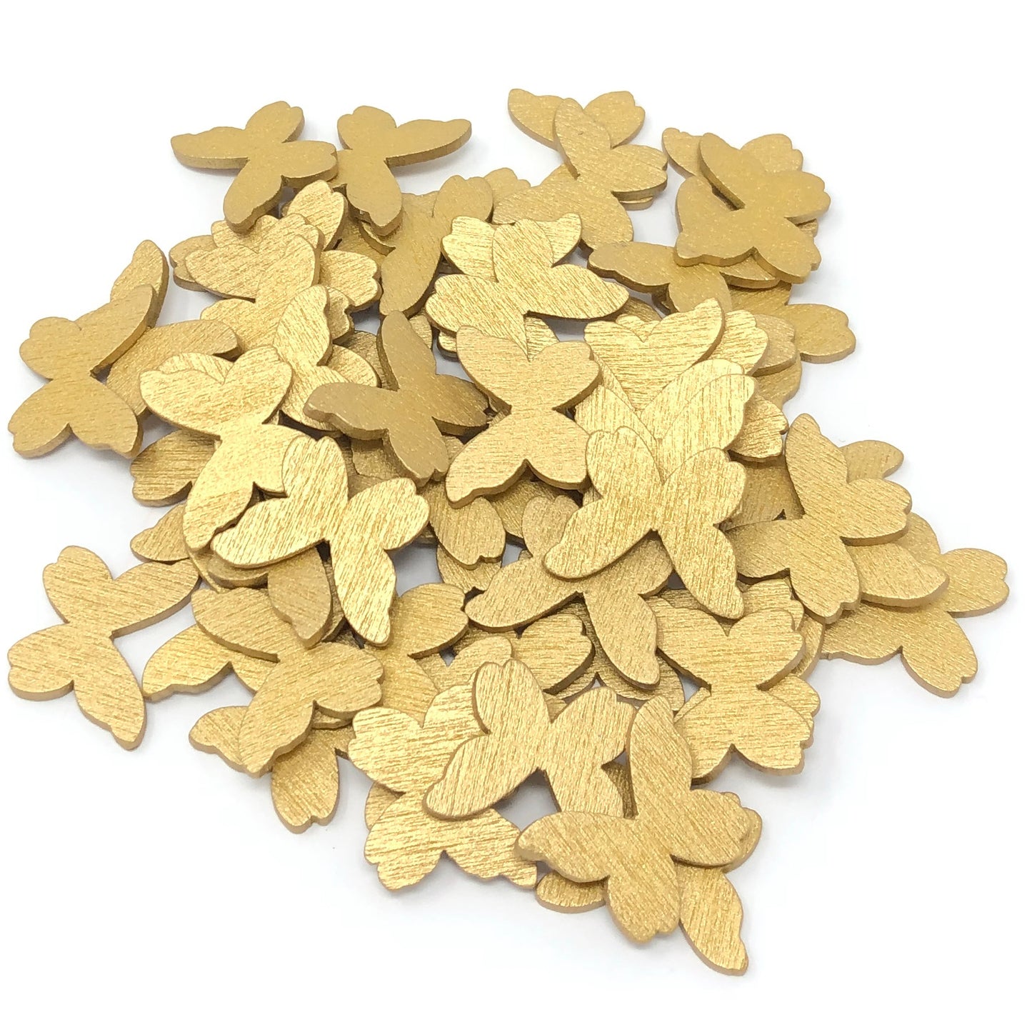 Gold 20mm Wooden Craft Coloured Butterflies