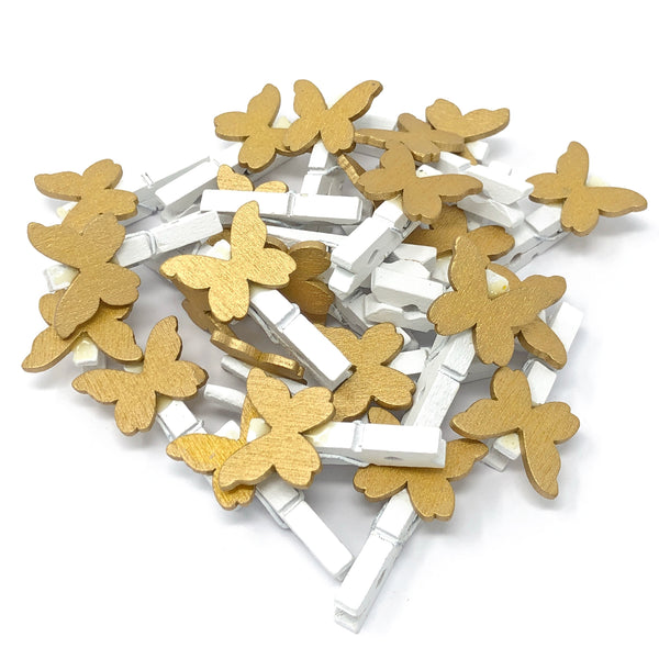 30mm Mini Clothes Pegs with 20mm Butterflies