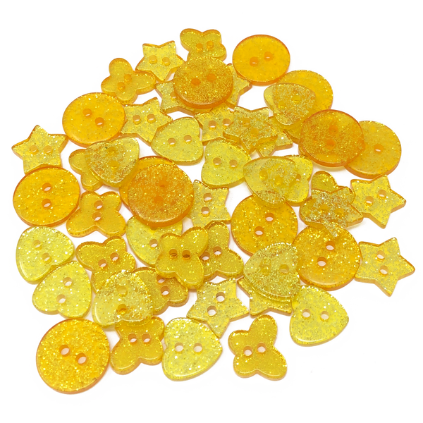 50 Mix Glitter Mix Shape 13mm Resin Buttons