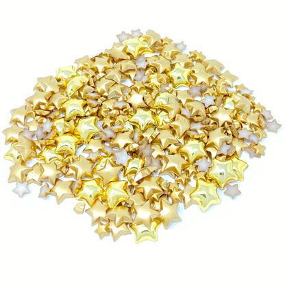 Gold Mini Resin Mixed Size Star Half Pearls (Pack of 500 Approx)