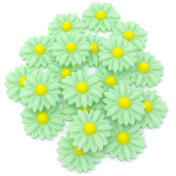 22mm Resin Daisy Flatbacks - Pack of 20