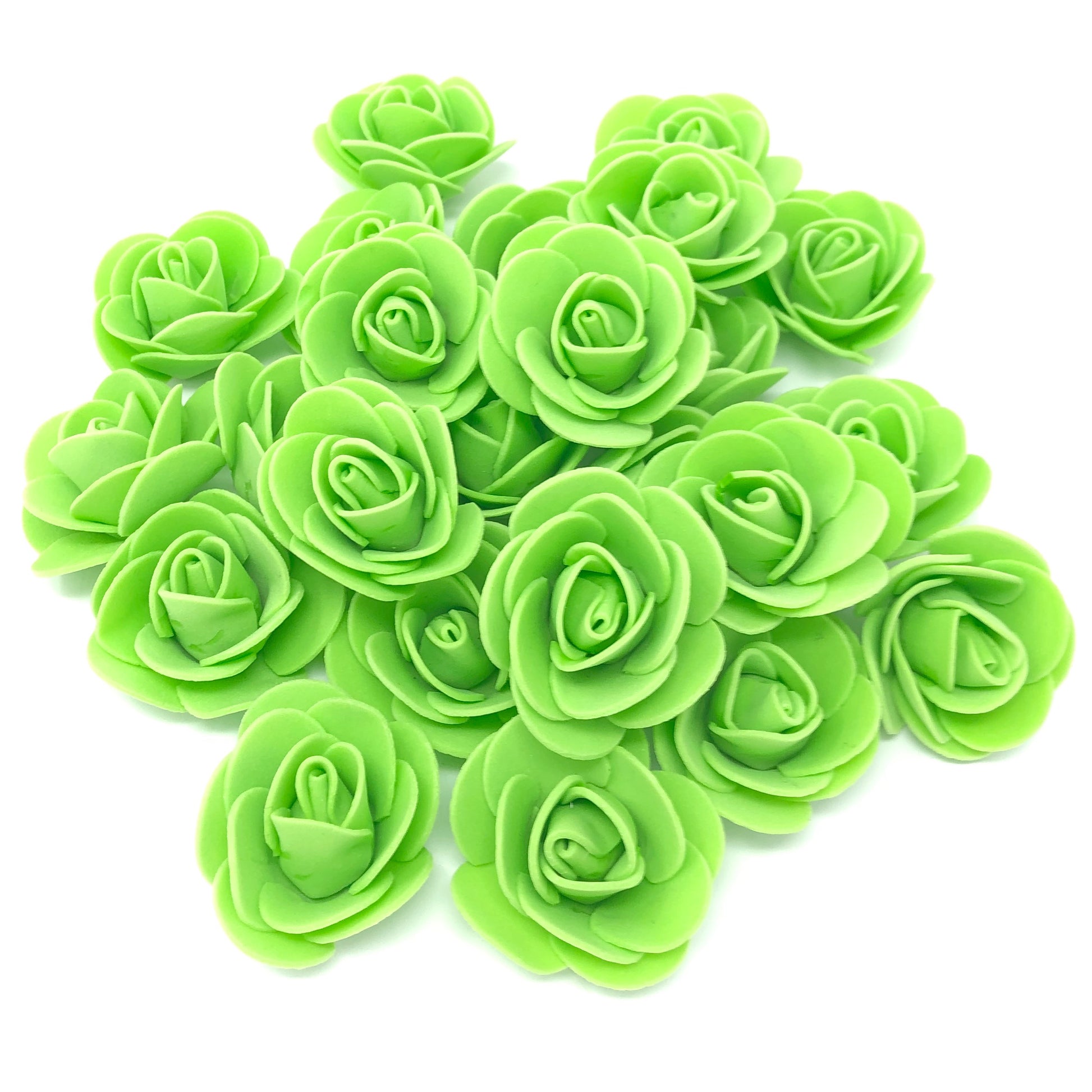 Green 30mm Foam Rose Flowers