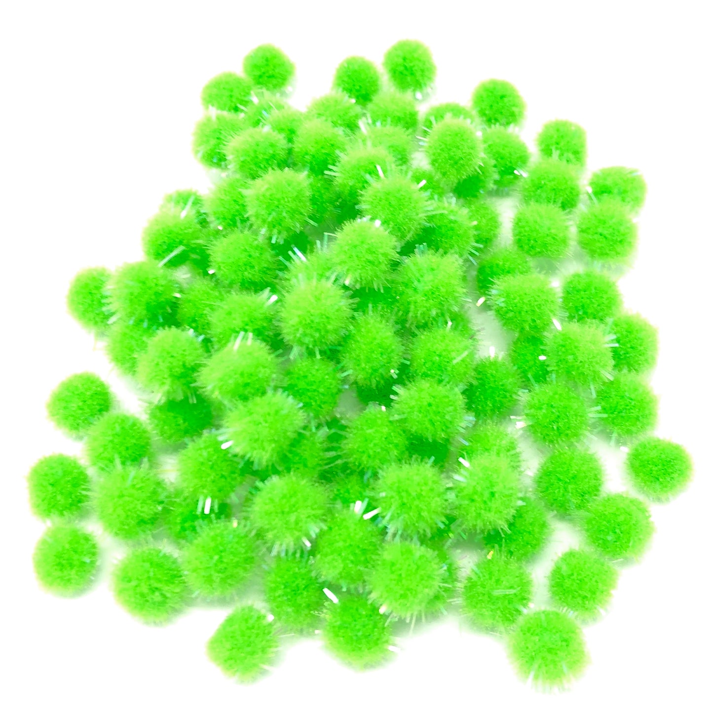 Green 8mm Mini Glitter Pom Poms