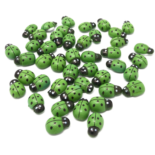 Mini 9x12mm Ladybirds Self Adhesive Wooden Ladybug Wood Toppers