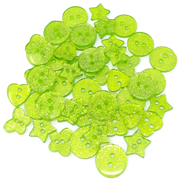50 Mix Glitter Mix Shape 13mm Resin Buttons