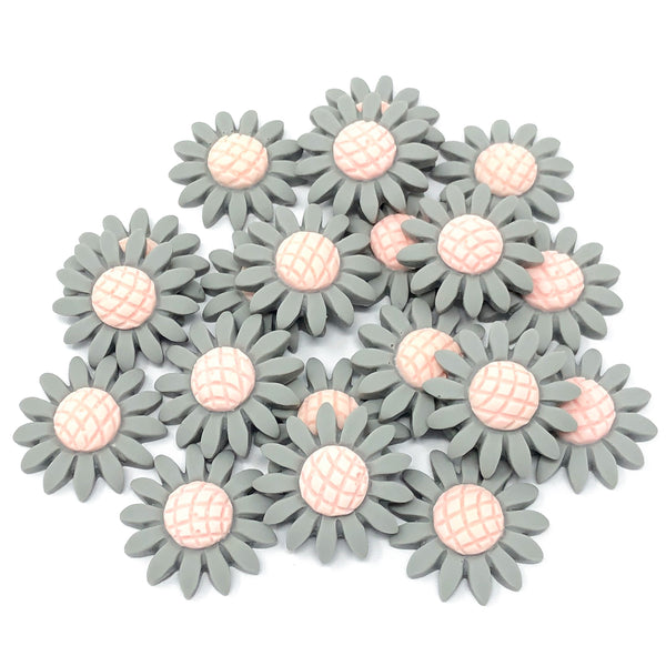 22mm Soft Feel Sunflower Flatbacks - Pack of 20