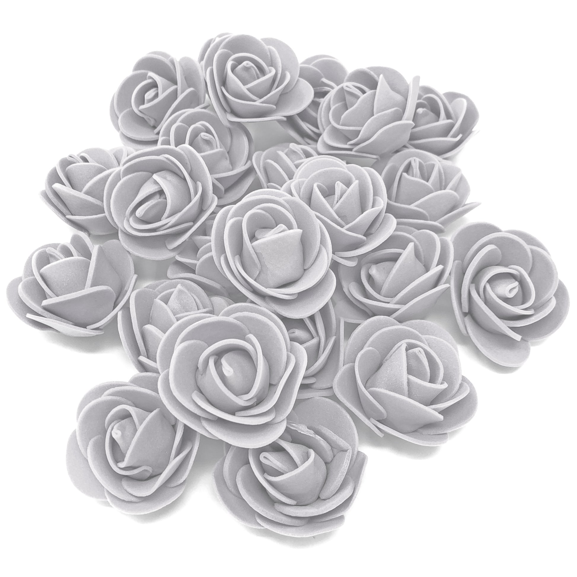 Grey 30mm Foam Rose Flowers