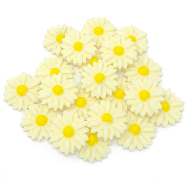 22mm Resin Daisy Flatbacks - Pack of 20