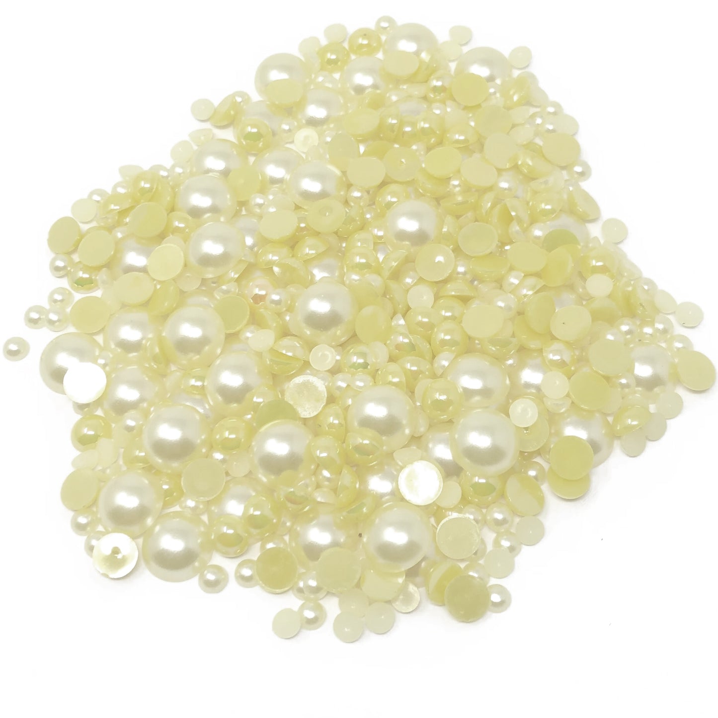 Ivory Mini Resin Mixed Size Half Pearls (Pack of 500 Approx)