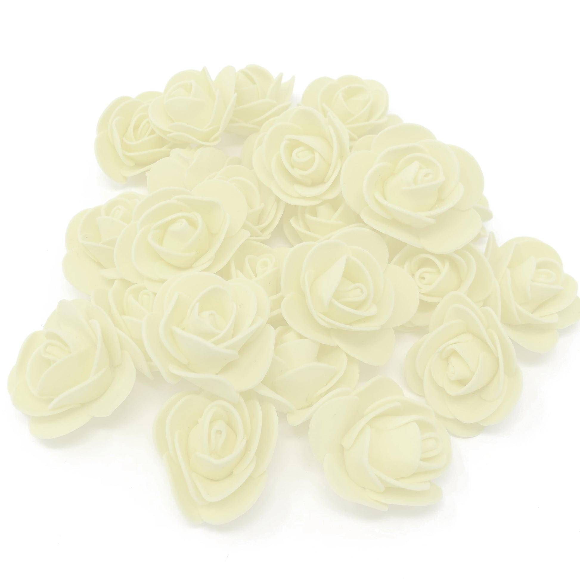 Ivory 30mm Foam Rose Flowers