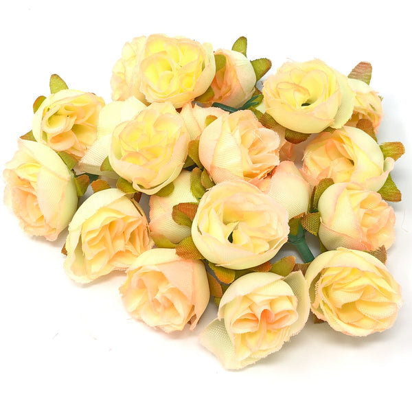 25mm Synthetic Rose Bud Flowers (Faux Silk) - Mini Rose Buds